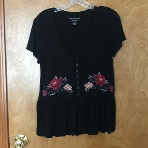 Soft & Sexy American Eagle Embroidered Blouse